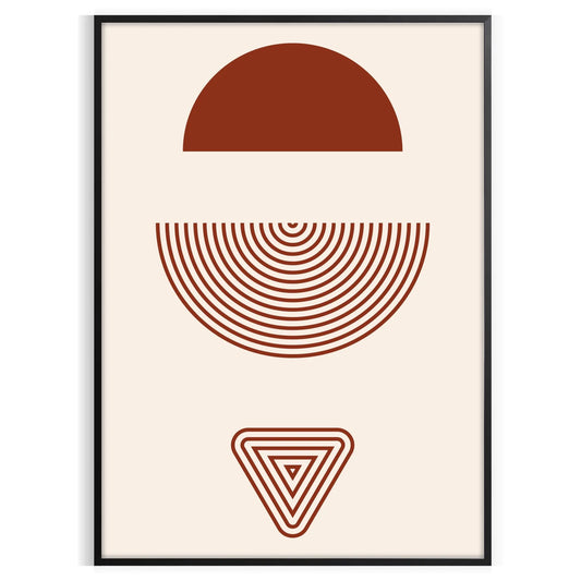 space Boho Framed Wall Art abstract poster stunning blend gray red hues perfect touch bohemian charm unique gift striking decor piece frameless style