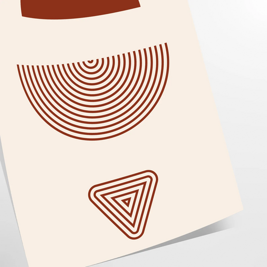 space Boho Framed Wall Art abstract poster stunning blend gray red hues perfect touch bohemian charm unique gift striking decor piece frameless style