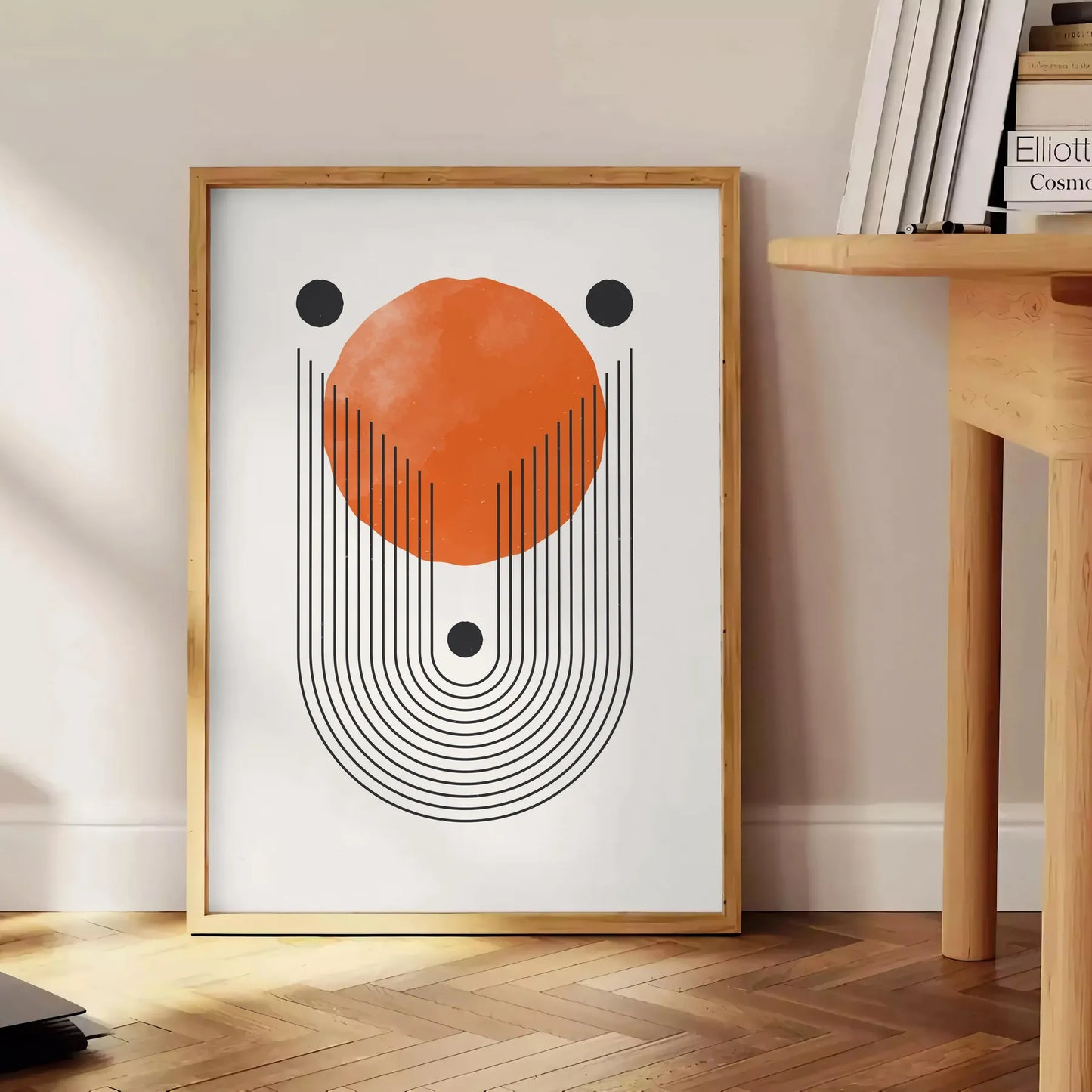 space Boho Chic Wall Art abstract bohemian design gray green tones stylish gift unique home accent poster decor ready standalone print