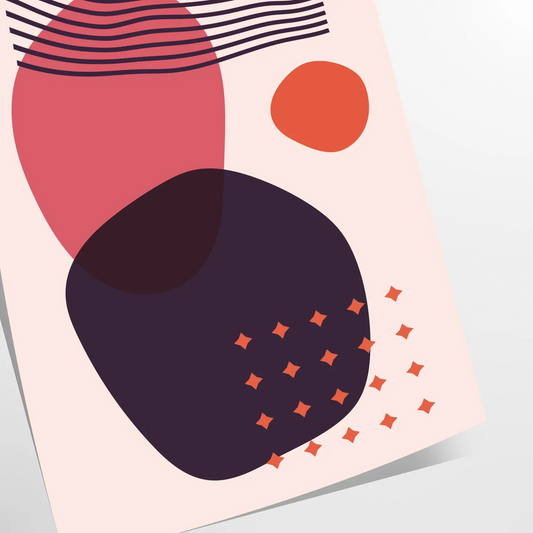 space Boho Wall Art Prints abstract bohemian poster vibrant orange red hues stunning focal point gift home artwork available standalone print